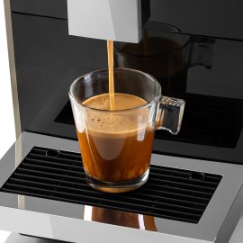Espressor Automat cu Cafea Boabe HAEGER Caffee Crema, 19 Bar, 1350W, Rezervor 1.2L, Rasnita Integrata, Sistem Cappuccino / Spuma Lapte, Design Slim, Panou Digital, CM-AUT.012A
