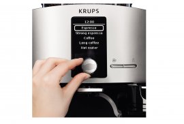 Espressor de cafea automat Krups Quattro Force EA82FD10, presiune 15 bar, putere 1450W, capacitate rezevor 1.7L, rasnita integrata, functie cappuccino