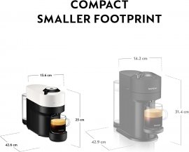 Espressor KRUPS cu capsule Nespresso Vertuo Pop XN920110, 1500W, 19 Bar, Centrifusion, Conectare la telefon, 0.6L, Alb