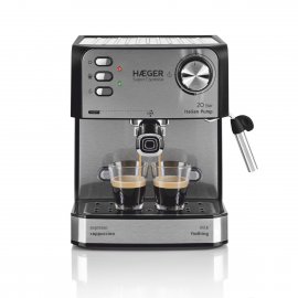 Espressor Manual 20 Bari HAEGER Super Espresso, Putere 850 W, Pompa Italiana ULKA de 20Bar, Rezervor 1.6 Litri, Duza Spumare Lapte pt Cappuccino, Rezultate Profesionale, CM-85B.011A