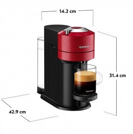 Espressor Nespresso by Krups XN9105 Vertuo Next, 1500W, Tehnologie de extractie Centrifuzie, Conectare la telefon, 1.1L, Rosu