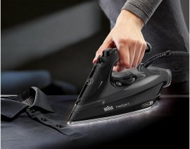 Fier de calcat Braun TexStyle 5 SI5088BK, 2800 W, abur variabil 50g/min, jet de abur 220g/min, rezervor 300 ml, tehnologie FreeGlide 3D, talpa EloxalPlus, Negru