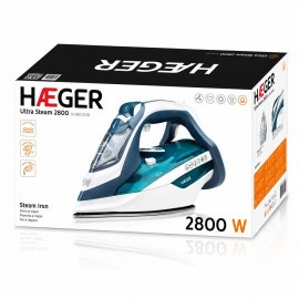Fier de Calcat cu Abur HAEGER ULTRA STEAM, Putere Mare de 2800W, Talpa Ceramica, Jet Abur 80g/min, Sistem anti-calcar, anti picurare si auto-curatare, Abur vertical, SI-280.012B