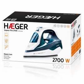 Fier de Calcat cu Abur si Talpa Ceramica HAEGER VAPOUR PRO, Putere 2700W, Jet Abur pana la 75g/min, Sistem anti-calcar, anti picurare si auto-curatare, Abur vertical, SI-270.013A