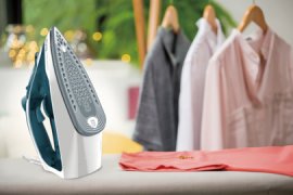 Fier de calcat cu abur Tefal FV2830, 2600W, jet de abur 185g/min, abur continuu 40g/min, talpa Durilium Ariglide, functie anti-calcar