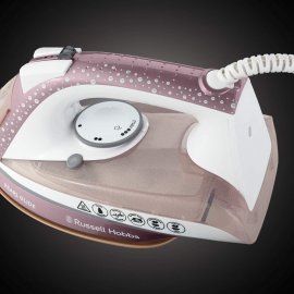 Fier de calcat Russell Hobbs Pearl Glide Rose 23972-56 2600 W Talpa cu perle Auto-curatare Roz/Alb