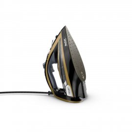 Fier de calcat Tefal Ultimate Pure FV9847E0, 3200W, jet abur 260g/min, abur variabil 0-60g/min, talpa Durilium AirGlide AutoClean, oprire automata, negru/auriu