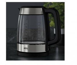 Fierbator de apa AEG GK4-1-4GB Deli 4, Putre 2200 W,1,7 l, filtru detasabil, indicator de nivel de apa, oprire de siguranta, deschidere capac cu o singura mana,sticla/Inox