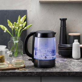 Fierbator de apa Russell Hobbs 27750, putere 3000W, capacitate 1.7L, oprire automata, protectie impotriva fierberii uscate, filtru anticalcar detasabil, sticla