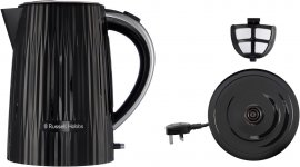Fierbator de apa Russell Hobbs Eden Negru 27361, 2400W, 1.7 l, Oprire Automata, protectie impotriva fierberii uscate, filtru anticalcar detasabil