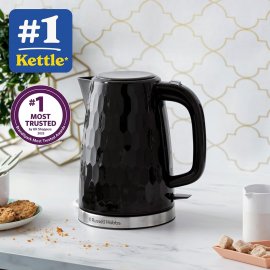 Fierbator de apa Russell Hobbs Honeycomb 26051, 2400W, capacitate 1.7L (7 cesti), oprire automata, protectie impotriva fierberii uscate, filtru anticalcar detasabil, negru