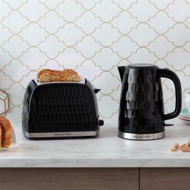 Fierbator de apa Russell Hobbs Honeycomb 26051, 2400W, capacitate 1.7L (7 cesti), oprire automata, protectie impotriva fierberii uscate, filtru anticalcar detasabil, negru