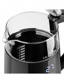 Fierbator Electric pt Apa din Sticla HAEGER DigiGlass 1.7 L , Putere 2200W, Panou Digital, Filtru Anti-Impuritati, Oprire Automata, Protectie Impotriva Fierberii Uscate, EK-DIG.028A 