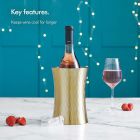 Frapiera pentru vin VonShef 1000046, Material Inox cu Finisaj Auriu, Pereti Dubli Termoizolanti, Cutie cadou