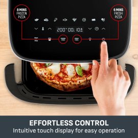Friteuza Tefal Easy Fry Pizza FW4018HG0, suprafata XL, Capacitate 1 kg de cartofi prajiti, fereastra vizualizare