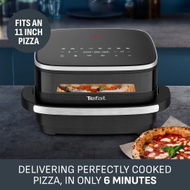 Friteuza Tefal Easy Fry Pizza FW4018HG0, suprafata XL, Capacitate 1 kg de cartofi prajiti, fereastra vizualizare