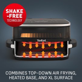 Friteuza Tefal Easy Fry Pizza FW4018HG0, suprafata XL, Capacitate 1 kg de cartofi prajiti, fereastra vizualizare
