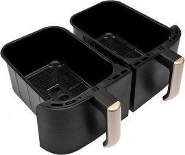 Friteuza cu aer cald Russell Hobbs Dual Easy Fry & Grill 27680, 2800 W, capacitate 9 L, 9 programe automate, Tehnologia ExtraCrisp, vas detasabil antiaderent, Display LCD