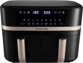 Friteuza cu aer cald Russell Hobbs Dual Easy Fry & Grill 27680, 2800 W, capacitate 9 L, 9 programe automate, Tehnologia ExtraCrisp, vas detasabil antiaderent, Display LCD