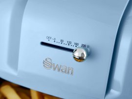 Friteuza cu aer cald Swan SD10510BLN, putere 900W, capacitate 6L, functie de oprire automata, cronometru, senzor de pornire, design retro, culoare albastru