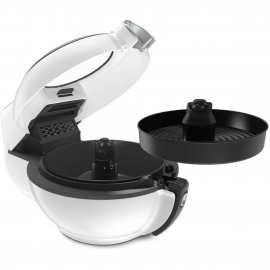 Friteuza cu aer cald Tefal ActiFry Genius XL 2 în 1 YV970015, 1500W, tehnologie Dual Motion, 9 programe automate, 2 zone de gatire, alb / negru