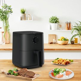 Friteuza cu aer cald Tefal Easy Fry Essential EY130815, temperatura ajustabila pana la 200C, capacitate 3.5L, negru