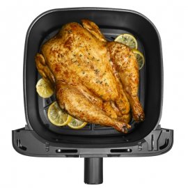 Friteuza cu aer cald Tefal Easy Fry Mega EY855D10, 2020W, capacitate 7.5L, pana la 8 persoane, 8 programe, invelis antiaderent, oprire automata, argintiu & negru