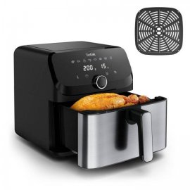Friteuza cu aer cald Tefal Easy Fry Mega EY855D10, 2020W, capacitate 7.5L, pana la 8 persoane, 8 programe, invelis antiaderent, oprire automata, argintiu & negru