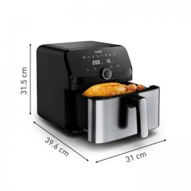 Friteuza cu aer cald Tefal Easy Fry Mega EY855D10, 2020W, capacitate 7.5L, pana la 8 persoane, 8 programe, invelis antiaderent, oprire automata, argintiu & negru