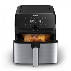 Friteuza cu aer cald Tefal Easy Fry Mega EY855D10, 2020W, capacitate 7.5L, pana la 8 persoane, 8 programe, invelis antiaderent, oprire automata, argintiu & negru