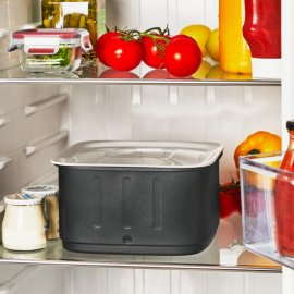 Friteuza cu aer cald Tefal Easy Fry Silence EY551HE0, 1670W, 5L, 10 programe automate, silentioasa, cu maner fix, cronometru, ecran LCD, gri