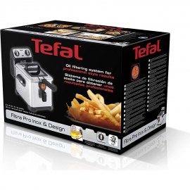 Friteuza electrica cu ulei Tefal Filtra Pro Premium FR516110, 4L, putere 2400W, sita de filtrare ulei, capacitate 1.3kg, Cool Zone, timer, termostat, fereastra de vizualizare, vas detasabil