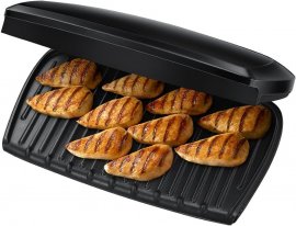 Gratar electric George Foreman Entertaining Grill 23440, 2400 W, Invelis antiaderent, Incalzire rapida, Negru, 10 portii