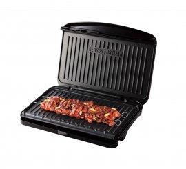 Gratar electric George Foreman Fit Large 25820, 2400 W, Invelis antiaderent, Incalzire rapida, Negru