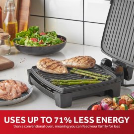 Gratar electric George Foreman Immersa Grill Medium 28310, 1300 W, Invelis antiaderent, Incalzire rapida, Negru