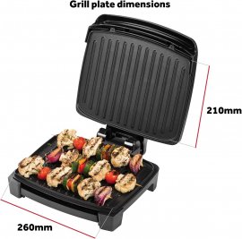 Gratar electric George Foreman Immersa Grill Medium 28310, 1300 W, Invelis antiaderent, Incalzire rapida, Negru