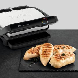 Gratar electric Tefal OptiGrill Elite GC750D30, 12 programe, 30x20 cm, termostat reglabil, Negru/Inox
