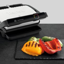 Gratar electric Tefal OptiGrill Elite GC750D30, 12 programe, 30x20 cm, termostat reglabil, Negru/Inox