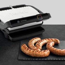 Gratar electric Tefal OptiGrill Elite GC750D30, 12 programe, 30x20 cm, termostat reglabil, Negru/Inox