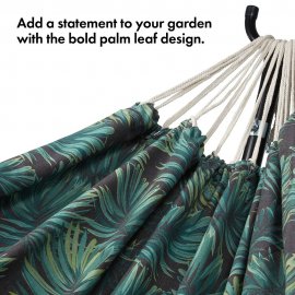 Hamac pentru 2 persoane VonHaus 2500986, din material textil, cadru din otel negru, capacitate maxima 150 kg
