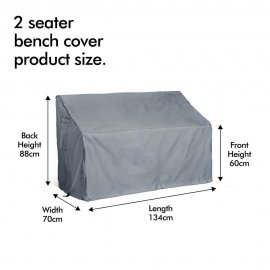 Husa de protectie pentru banca de exterior cu 2 locuri VonHaus 2522022, impermeabila, anti-vant, captuseala din PVC, gri