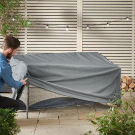 Husa de protectie pentru banca de exterior cu 3 locuri VonHaus 2522023, impermeabila, anti-vant, captuseala din PVC, gri