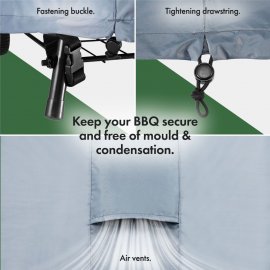 Husa de protectie pentru gratarul de gradina VonHaus 2500994, impermeabila, anti-vant, material Oxford 420D, 90x70cm, gri ardezie