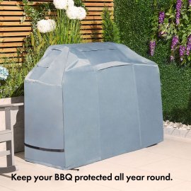 Husa de protectie pentru gratarul de gradina VonHaus 2500995, impermeabila, anti-vant, din material Oxford 420D, 111x120x60cm, gri ardezie