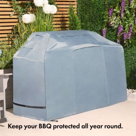 Husa de protectie pentru gratarul de gradina VonHaus 2500996, impermeabila, anti-vant, din material Oxford 420D, 130x180x70cm, gri ardezie