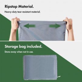 Husa de protectie pentru gratarul de gradina VonHaus 2522029.1, impermeabila, anti-vant, din material Oxford 420D, 124x67cm, gri ardezie