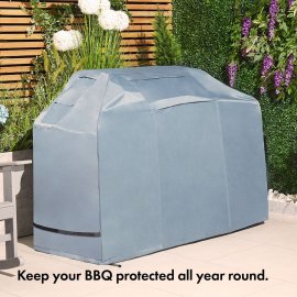 Husa de protectie pentru gratarul de gradina VonHaus 2522029.1, impermeabila, anti-vant, din material Oxford 420D, 124x67cm, gri ardezie
