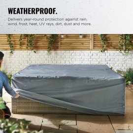 Husa de protectie pentru mobilierul exterior VonHaus 2500122, impermeabila, anti-vant, din PVC, 85x200x250cm, gri