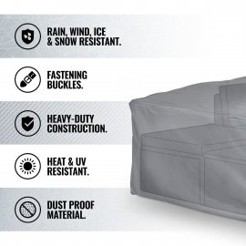 Husa de protectie pentru mobilierul exterior VonHaus 2500122, impermeabila, anti-vant, din PVC, 85x200x250cm, gri