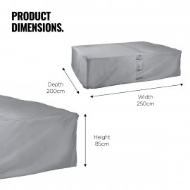 Husa de protectie pentru mobilierul exterior VonHaus 2500122, impermeabila, anti-vant, din PVC, 85x200x250cm, gri